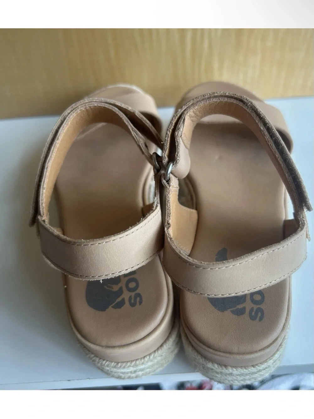 Sorel Cameron Beige Platform Espadrille Sandals with Ankle Strap